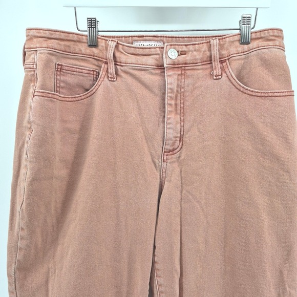 AVA & VIV Womens 16W Cropped Wide Leg Jeans Pink Wash Denim Fair Trade Certified - Picture 2 of 13